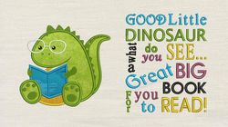 Dinosaur read with Good Little dinosaur 2 designs reading pillow-INSTANT D0WNL0AD