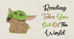 Reading takes you with baby yoda 2 designs reading pillow-INSTANT D0WNL0AD