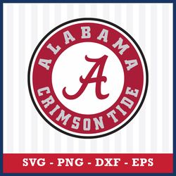 Alabama Crimson Tide Svg, Alabama Crimson Tide Logo Svg, NCAA Svg, Sport Svg, Png Dxf Eps File