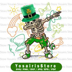 St. Patricks Day , Dabbing Skeleton Leprechaun PNG File Sublimation, Funny St. Patricks Day Digital Download