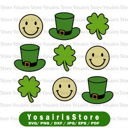 Smiley Face SVG Bundle, Happy Face SVG, St Patricks Day svg smiley face, Irish svg bundle, st Pattys day svg bundle
