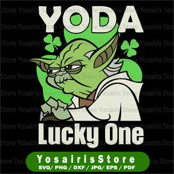 Yoda SVG Cut File, St Patricks Day Yoda SVG Png, Svg file for Cricut , Yoda Png, Yoda Lucky One Svg, Fun Yoda Svg File,