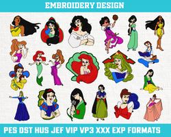 Disney princess Machine Embroidery Design, Disney Embroidery, princess Embroidery Design File 4x4 size