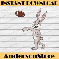 Easter Day Rabbit Football Quarterback Funny Easter Day Png, Happy Easter Day Sublimation Design