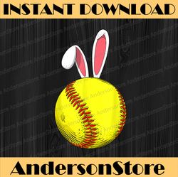 easter softball bunny rabbit ears softball easter day png, happy easter day sublimation design
