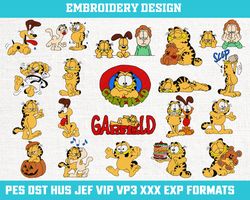 Garfield embroidery designs Machine Embroidery Design, Garfield Embroidery, Garfield Embroidery Design File 4x4 size