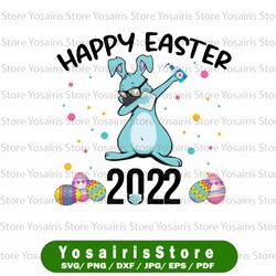 Happy Easter 2022 PNG, Funny Dabbing Rabbit, Cute Rabbit With Face Mask PNG for Sublimation download DTG printing