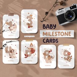 Baby Milestone Cards, Baby Shower, Baby Cards, Newborn card, Nursery cards