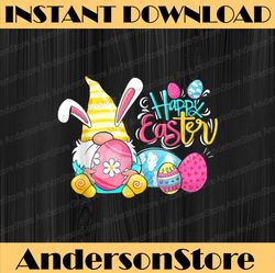 Easter Bunny Spring Gnome Easter Egg Hunting And Basket Easter Day Png, Happy Easter Day Sublimation Design