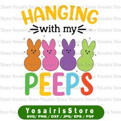 Easter Bunnies Hanging With My Peep Svg, Easter Day 2022 Svg Png, Easter SVG, Peep SVG, Cute Peeps svg, Bunny Face svg,