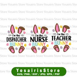 Easter Dispatcher Svg, Bunny Ears Dispatcher Svg, Easter Egg Dispatcher Svg, Easter Bunny Cut Files, Silhouette