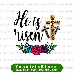 Happy Easter Day Christian Cross PNG, He is Risen Png, Christian Easter Png Easter Shirt Png, Easter Sign Png