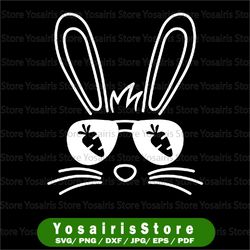 Bunny Face Easter Day Sunglasses Svg, Bunny With Glasses, Kid's Easter Design, Cute Easter Svg, Easter Svg