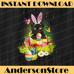 Black Cat Easter Day Bunny Eggs Easter Day Png, Happy Easter Day Sublimation Design