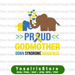 Proud Godmother Down Syndrome Awareness Svg, Blue Yellow Ribbon Svg, Down Syndrome Awareness Svg, The Lucky Few Svg, Png