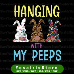 Happy Easter Hanging With My Peep Png, Bunnies Easter Day 2022 Png, Cute Peeps Png, Bunny Clip Art, Bunny face Png