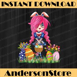 Easter Bunny Ears Japanese Anime Merch Cute Manga Easter Day Png, Happy Easter Day Sublimation Design