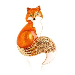 Fox brooch, Statement animal jewelry