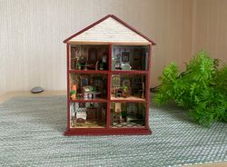 Dollhouse interior. Height 5.51 inches.