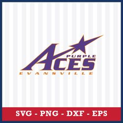 Evansville Purple Aces Svg, Evansville Purple Aces Logo Svg, NCAA Svg, Sport Svg, Png Dxf Eps File