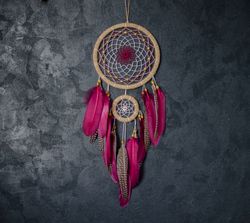 Handmade Dream catcher large red | Wine Red Dreamcatcher Native American style | Gift for Couple | Housewarming gifts