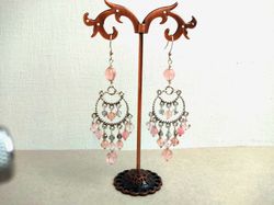 Purple crystal chandler earrings boho earrings dangle earrings long earrings ethnic earrings