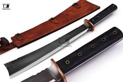 New Stunning Custom Hand Forged High Carbon J2 Steel Hunting Machete 21 Inches Battle Ready With Sheath