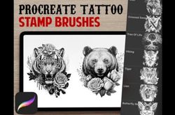 Tattoo Stamps Procreate Brush Set
