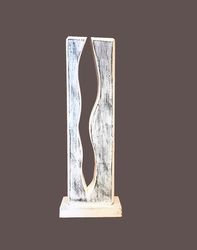 Shabby chic. Wooden abstract modern sculpture. Home decor.