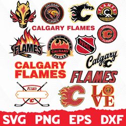Calgary Flames SVG, Calgary Flames Bundle, Calgary Flames logo, NHL Bundle, NHL Logo, NHL ,SVG, PNG, EPS, DXF
