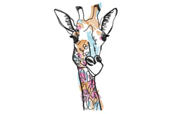 Giraffe art embroidery design 3 Sizes reading pillow-INSTANT D0WNL0AD