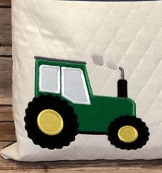 Tractor applique embroidery design 3 Sizes reading pillow-INSTANT D0WNL0AD