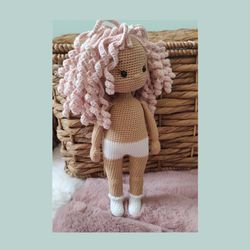 crochet doll flo/pattern file pdf french/amigurumi doll pattern