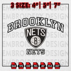 NBA Brooklyn Nets Embroidery Files, NBA teams, NBA Nets Embroidery Designs, Machine Embroidery Designs