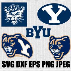 Brigham Young Cougars SVG PNG JPEG  DXF Digital Cut Vector Files for Silhouette Studio Cricut Design
