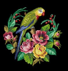 220610 Parrot in Roses