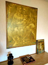 Madonna and Jesus Painting Icon Vintage style Original oil painting