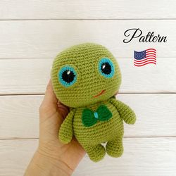 Crochet turtle toy amigurumi pattern, Crochet pattern baby turtle, Digital download
