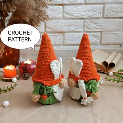 Crochet pattern gnomes, easter gnome crochet pattern, crochet gnome
