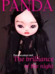 blythe custom doll panda, pandacustom doll custom blythe doll main, blythe min, blythe clothes, custom doll main