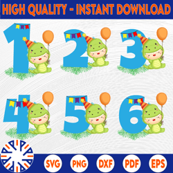 Dinosaur Birthday Party Numbers, Dinosaur t rex Numbers SVG, PNG for cricut,silhouette, Birthday Numbers