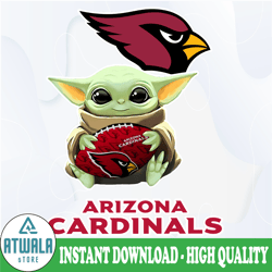 Baby Yoda with Arizona Cardinals NFL Png,  Baby Yoda NFL png, NFL png, Sublimation ready, png files for sublimation