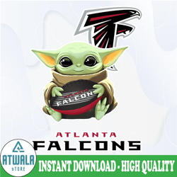 Baby Yoda with Atlanta Falcons NFL Png,  Baby Yoda NFL png, NFL png, Sublimation ready, png files for sublimation