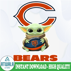 Baby Yoda with Chicago Bears  NFL Png,  Baby Yoda NFL png, NFL png, Sublimation ready, png files for sublimation