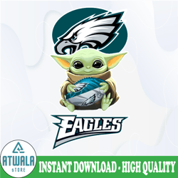 Baby Yoda with Philadelphia Eagles NFL png,  Baby Yoda NFL png, NFL png, Sublimation ready, png files for sublimation