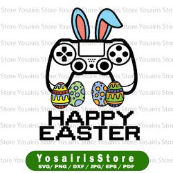 Happy Easter Game Controller Svg, Bunny Eggs Gamer Svg, Happy Easter Funny Easter Gamer SVG, Easter Egg Hunt, Files For