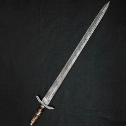 Damascus Steel Swords, Hunting Swords, Double Edges, battle ready sword
