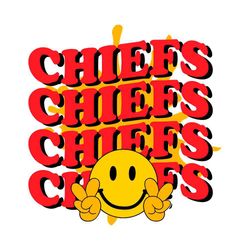 Smiley Face Chiefs Funny Chiefs Fans SVG Graphic Designs Files
