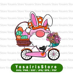 Easter Gnome Riding Bike Png, Cute Gnome PNG, Sublimation, Printable, Digital Download
