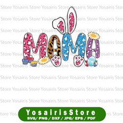 Easter Bunny Mama Easter Colorful Eggs png Sublimation Happy Easter Bunny Png,Easter Day Png, Bunny Ears Png,Digital